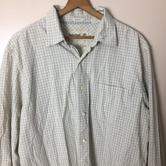 [Timberland] Men's Casual Ivory Button Down Top - Picture 2 of 11